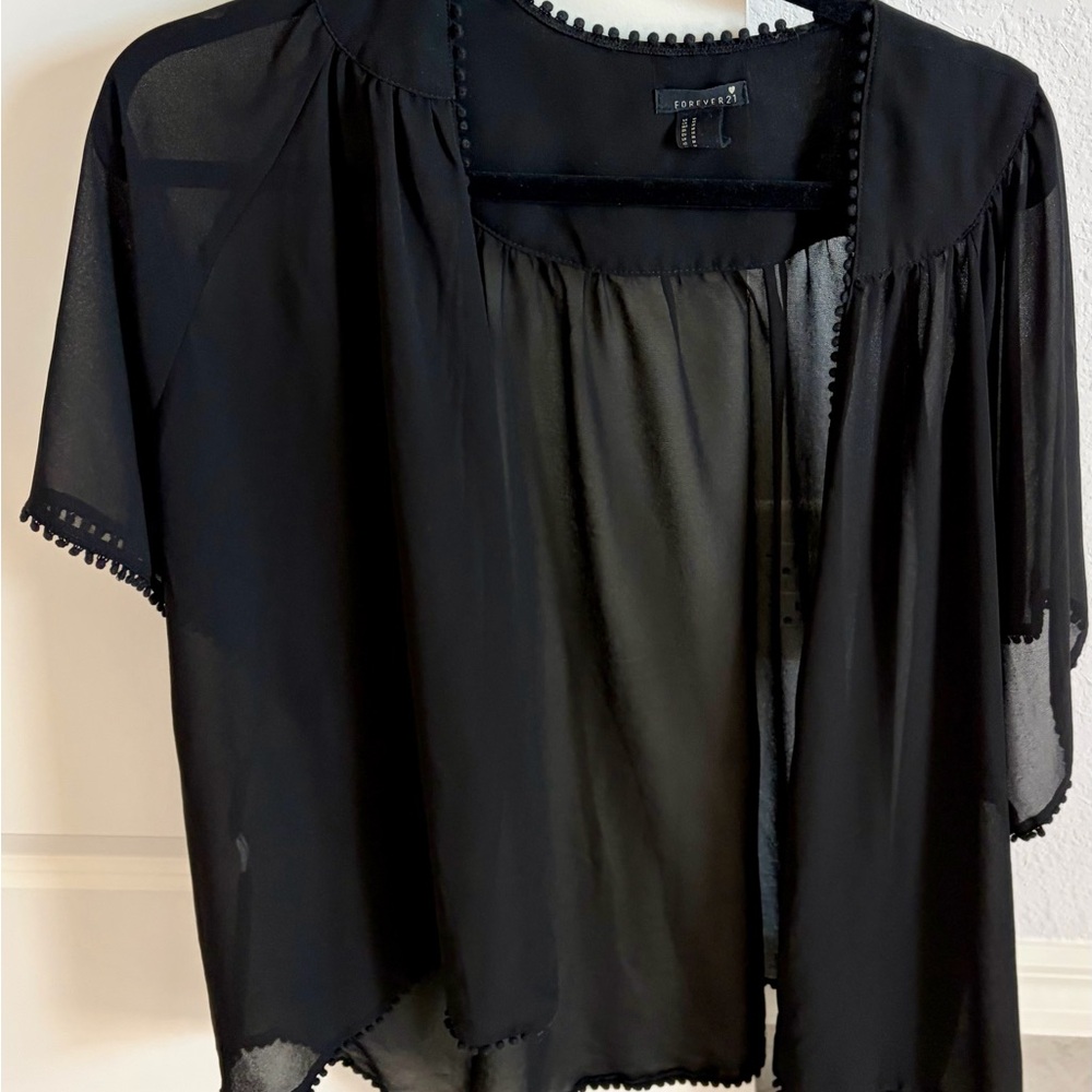 Forever 21 Black Sheer Top